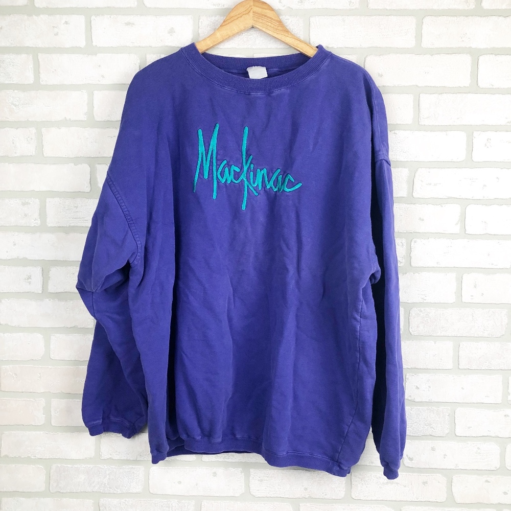 Vintage Mackinac Island Oversized CrewNeck Sweater